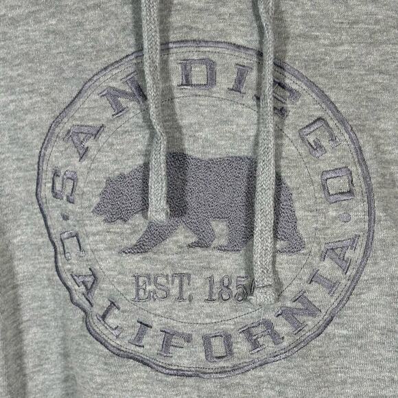 Beach Patrol Top Woman's Small Cropped Gray California Embroidered Hooded - Picture 4 of 13